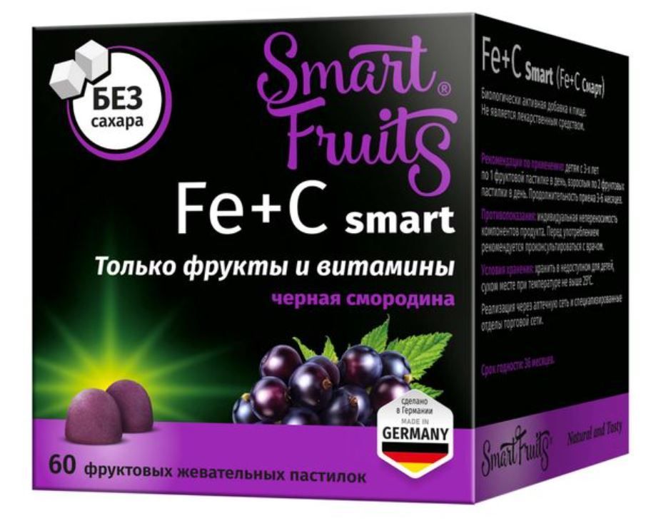 фото упаковки Смарт Фрутс Железо+Витамин С Smart