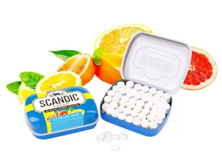 Scandic Конфеты без сахара, конфеты, цитрусовый микс, 14 г, 1 шт.