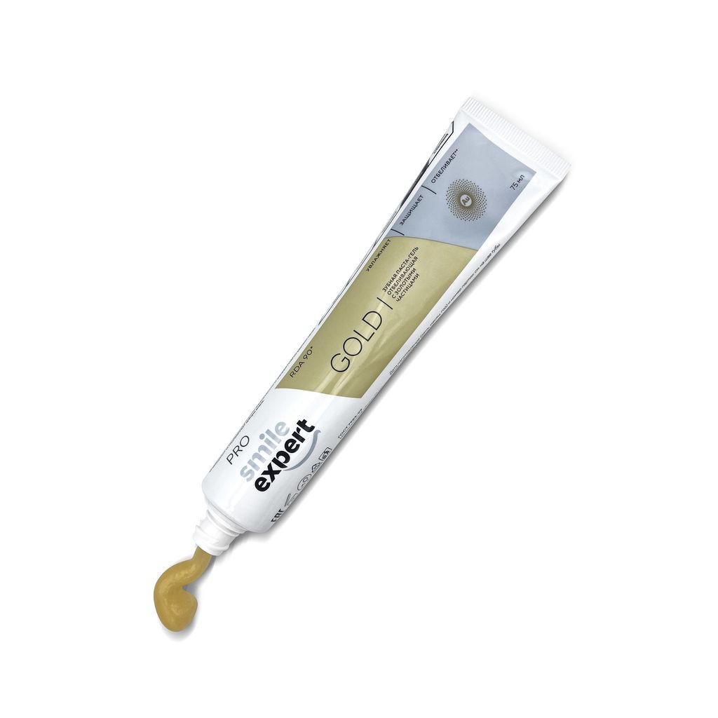 Смайл Эксперт Про Голд Зубная паста-гель отбеливающая с золотыми частицами, паста-гель, 75 мл, 1 шт.