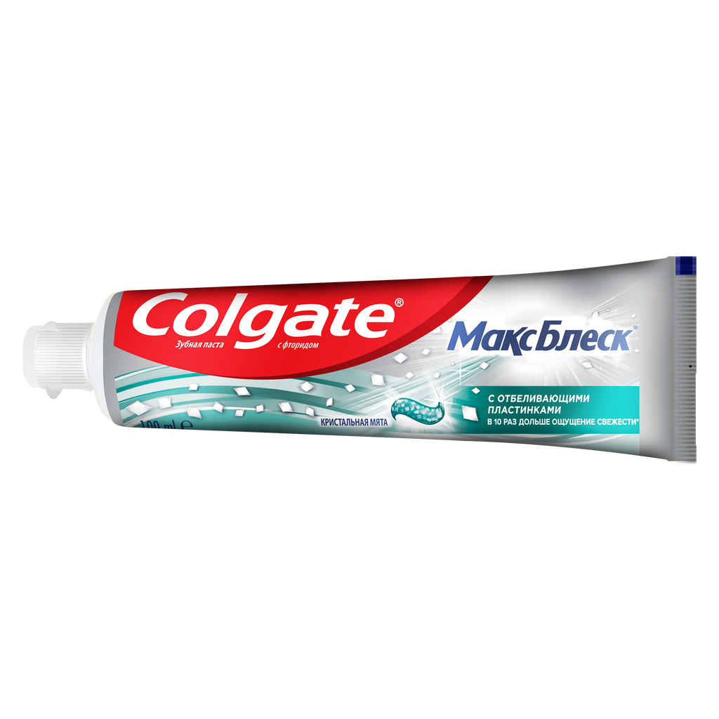 Colgate Макс Блеск с отбеливающими пластинками зубная паста, паста зубная, 100 мл, 1 шт.