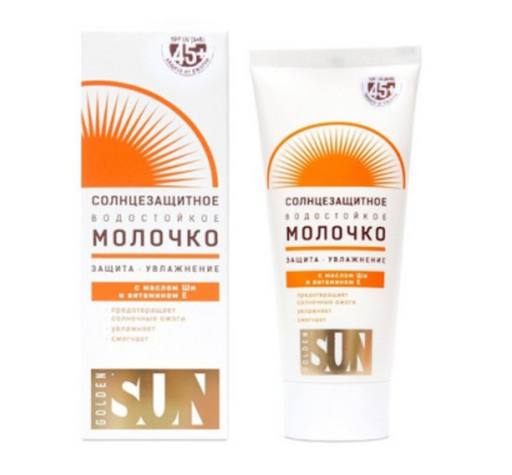 Golden Sun Молочко солнцезащитное водостойкое, SPF45, молочко, 60 мл, 1 шт.