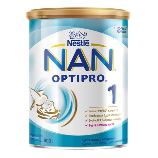 NAN 1 Optipro, для детей с рождения, смесь молочная сухая, с пробиотиками, 800 г, 1 шт.