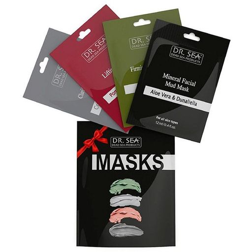 Dr Sea Набор масок для лица Очищение, Лифтинг, Пилинг, Увлажнение, маска для лица, для всех типов кожи, 12 мл, 4 шт.
