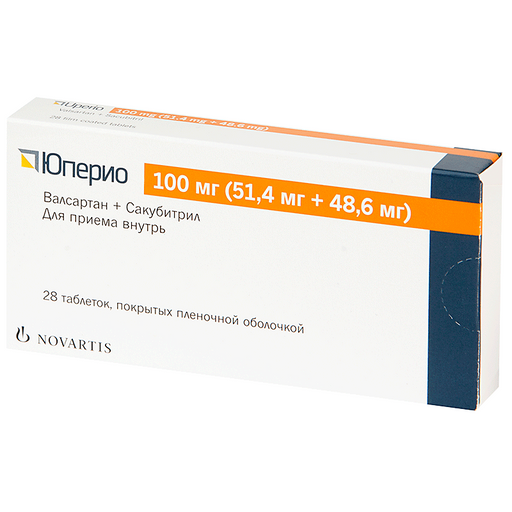 Юперио, 100 мг (51.4 мг+48.6 мг), таблетки, покрытые пленочной оболочкой, 56 шт.
