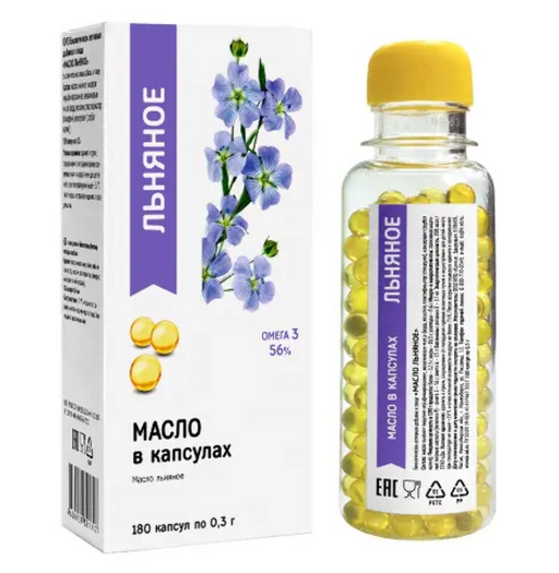 Компас здоровья Льняное масло, капсулы, 180 шт.