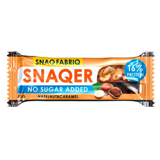 Snaq Fabriq Snaqer Батончик глазированный Фундук и Карамель, 50 г, 1 шт.