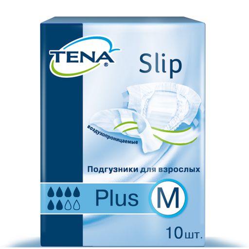 Подгузники для взрослых Tena Slip Plus, Medium M (2), Plus (6 капель), 10 шт.