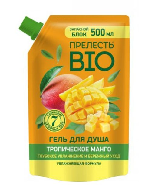 Прелесть BIO Гель для душа Тропическое манго, гель для душа, 500 мл, 1 шт.